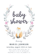 Soft Fox - Baby Shower Invitation